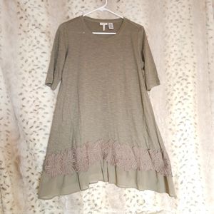 LOGO Lori Goldstein Short sleeve Cotton Tunic.